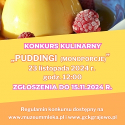 Konkurs kulinarny Puddingi (monoporcje) - plakat